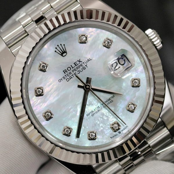 Đồng Hồ Rolex Fake Cao Cấp Máy Thụy Sỹ Mặt Số Xà Cừ Datejust 126334 41mm (4)