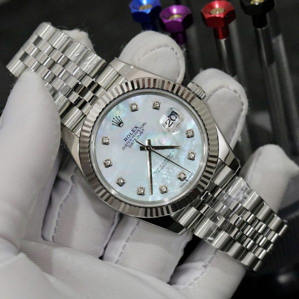 Đồng Hồ Rolex Fake Cao Cấp Máy Thụy Sỹ Mặt Số Xà Cừ Datejust 126334 41mm (4)