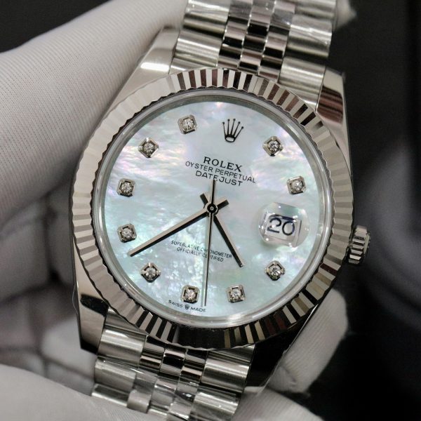 Đồng Hồ Rolex Fake Cao Cấp Máy Thụy Sỹ Mặt Số Xà Cừ Datejust 126334 41mm (4)