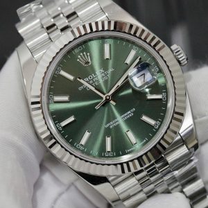 Đồng Hồ Rolex Fake Cao Cấp Máy Thụy Sỹ Mặt Số Xanh Lá Datejust 126334 41mm (5)