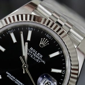 Đồng Hồ Rolex Fake Cao Cấp Thụy Sỹ Mặt Đen Cọc Dạ Quang Datejust 126334 41mm (2)