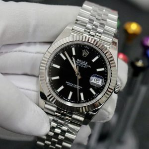 Đồng Hồ Rolex Fake Cao Cấp Thụy Sỹ Mặt Đen Cọc Dạ Quang Datejust 126334 41mm (2)