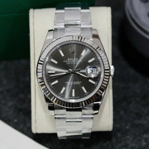 Đồng Hồ Rolex Super Fake Máy Thụy Sỹ Mặt Xám Dây Oyster Datejust 126334 41mm (2)