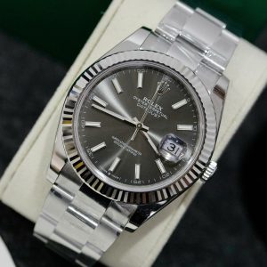 Đồng Hồ Rolex Super Fake Máy Thụy Sỹ Mặt Xám Dây Oyster Datejust 126334 41mm (2)