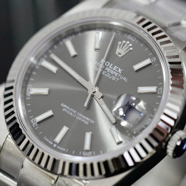 Đồng Hồ Rolex Super Fake Máy Thụy Sỹ Mặt Xám Dây Oyster Datejust 126334 41mm (2)