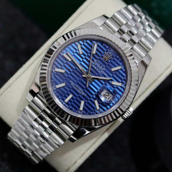 Đồng Hồ Rolex Super Fake Máy Thụy Sỹ Mặt Xanh Nếp Gấp Datejust 126334 41mm (1)