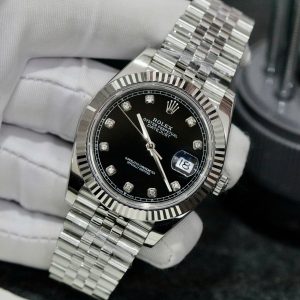 Đồng Hồ Rolex Super Fake Thụy Sỹ Mặt Số Đen Đính Đá Datejust 126334 41mm (1)