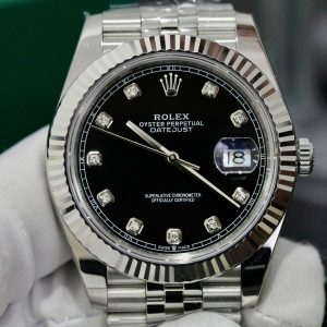 Đồng Hồ Rolex Super Fake Thụy Sỹ Mặt Số Đen Đính Đá Datejust 126334 41mm (1)