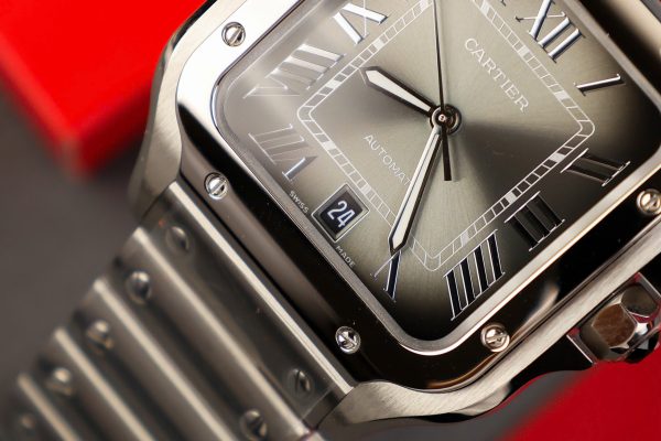 Đồng hồ Cartier Santos Replica cao cấp Thuỵ Sỹ mặt xám xưởng AF (12)