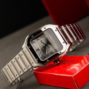 Đồng hồ Cartier Santos Replica cao cấp Thuỵ Sỹ mặt xám xưởng AF (12)