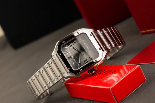 Đồng hồ Cartier Santos Replica cao cấp Thuỵ Sỹ mặt xám xưởng AF (12)