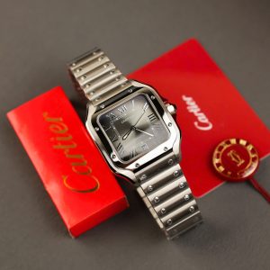 Đồng hồ Cartier Santos Replica cao cấp Thuỵ Sỹ mặt xám xưởng AF (1)