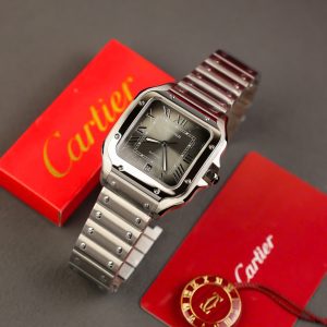 Đồng hồ Cartier Santos Replica cao cấp Thuỵ Sỹ mặt xám xưởng AF (1)