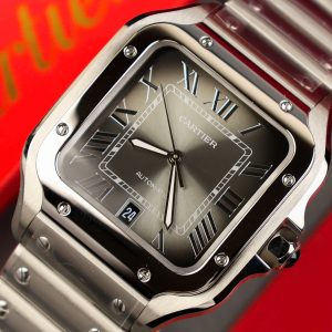 Đồng hồ Cartier Santos Replica cao cấp Thuỵ Sỹ mặt xám xưởng AF (1)