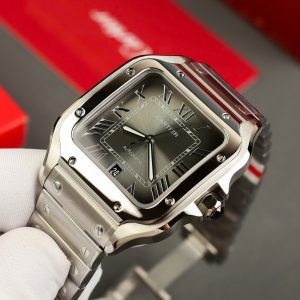 Đồng hồ Cartier Santos Replica cao cấp Thuỵ Sỹ mặt xám xưởng AF (1)