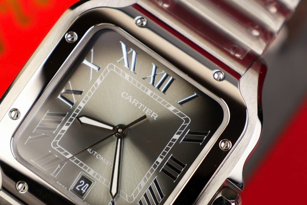 Đồng hồ Cartier Santos Replica cao cấp Thuỵ Sỹ mặt xám xưởng AF (12)