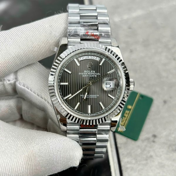 Đồng hồ Rolex Day-Date 228236 mặt số xám kẻ sọc nhà máy GM V3 40mm (8)