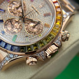 Đồng hồ Rolex Rep Cosmograph Daytona 116595 Rainbow đính đá BT Factory 40mm (1)