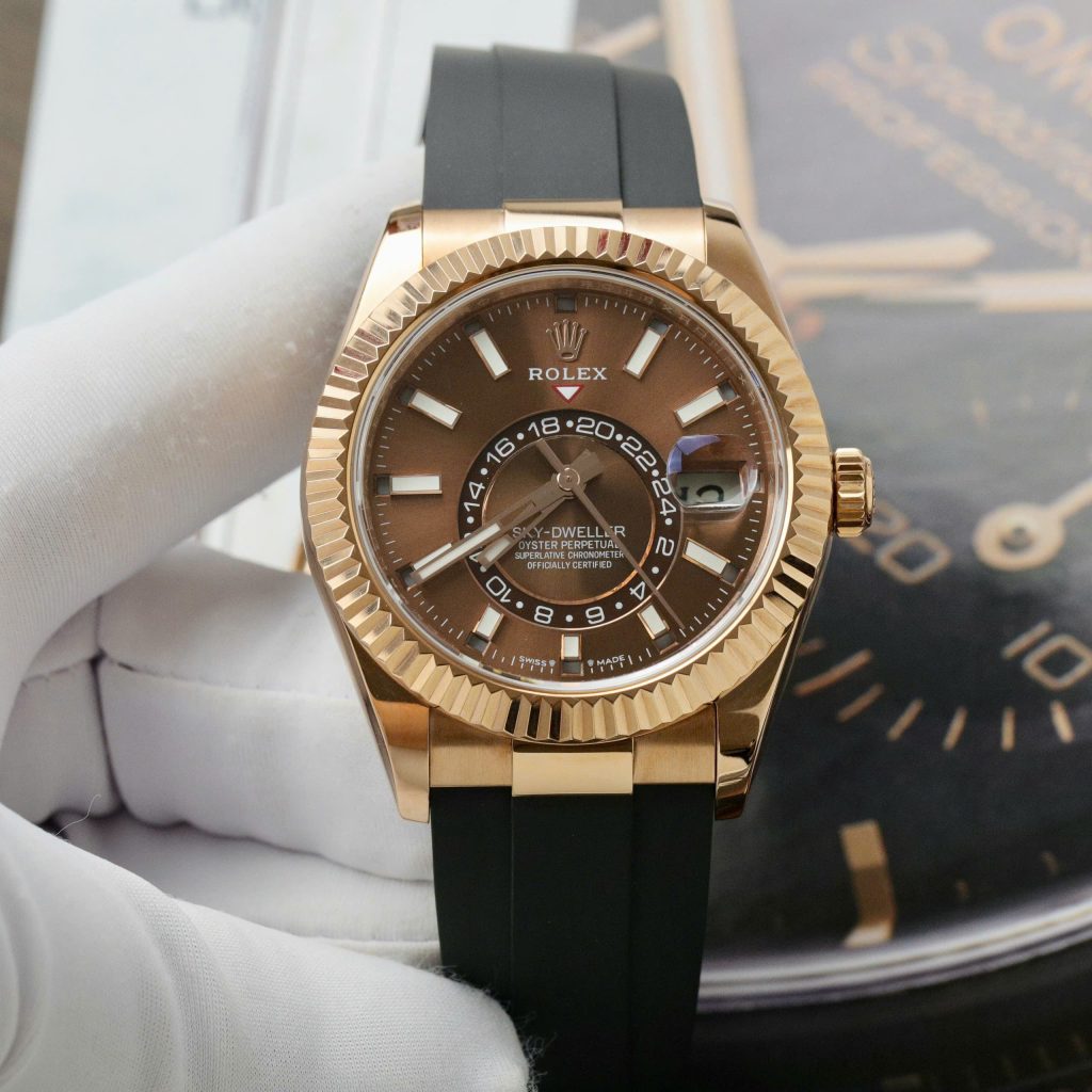 Đồng hồ Rolex Sky Dweller 326235 Replica 11 mặt số chocolate 42mm (2)