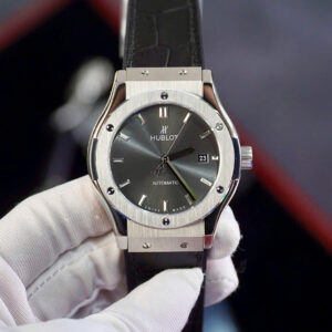 Đồng Hồ Hublot Classic ZF Nam Gray Dây Da Đen Máy Cơ Nhật Fake Cao Cấp 40mm