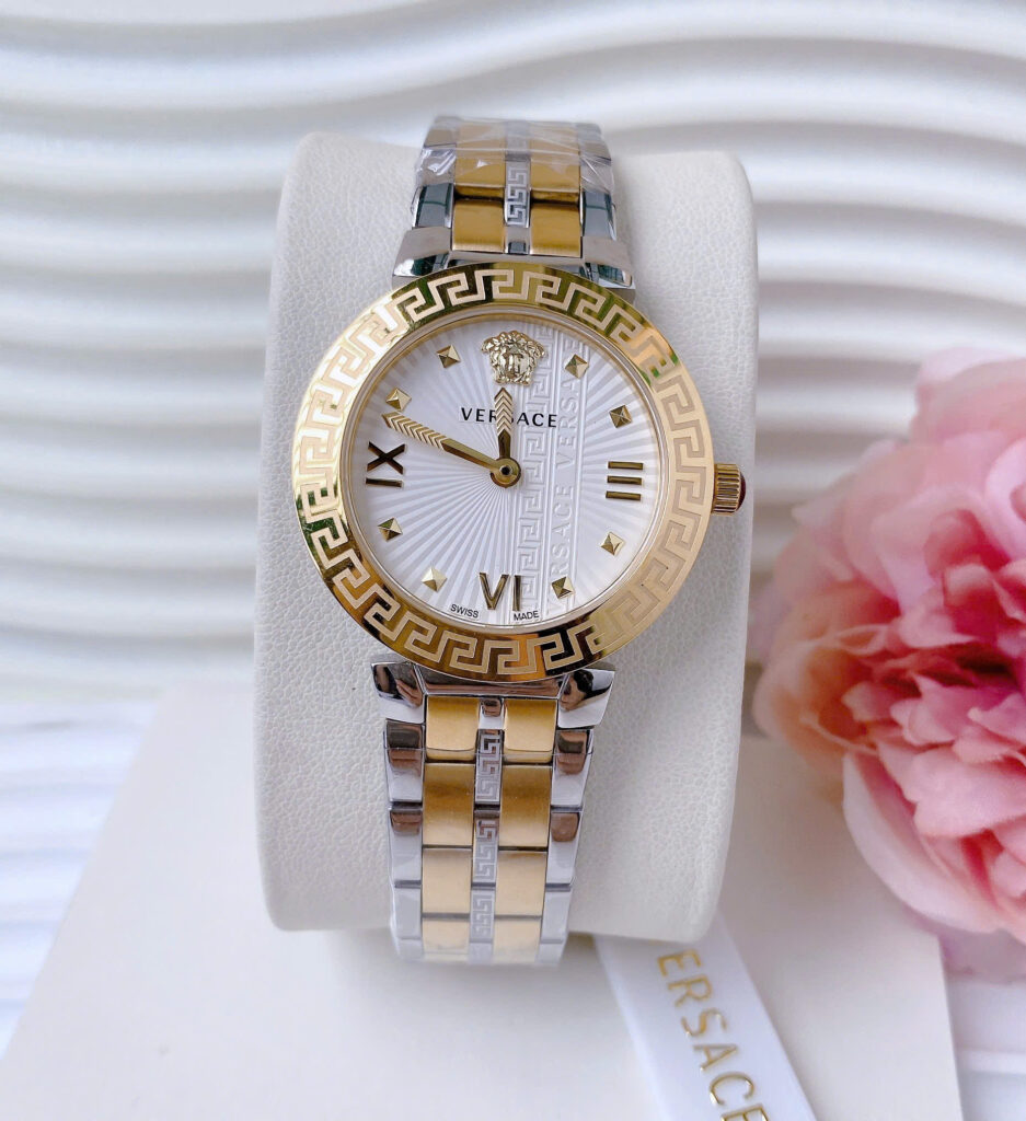 Đồng Hồ Versace Greca Icon Nữ Demi Dây Kim Loại Máy Quartz Nhật Like Auth 36mm (1)