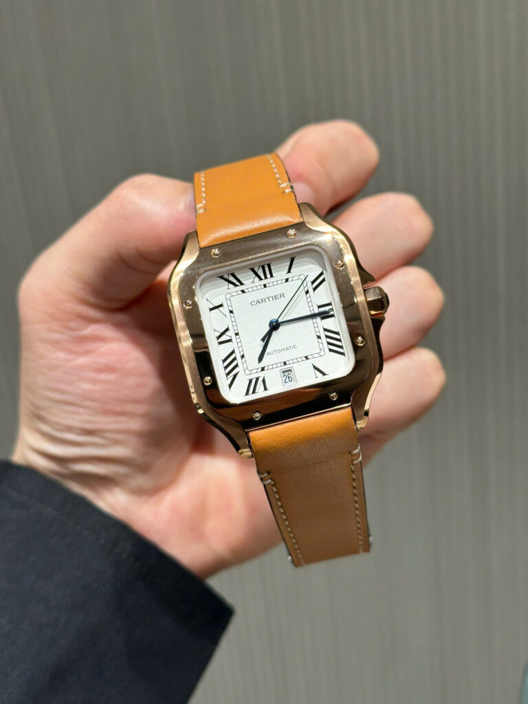 Đồng hồ Cartier Santos mặt trắng Replica 11 cao cấp nhà máy BV 39 (2)