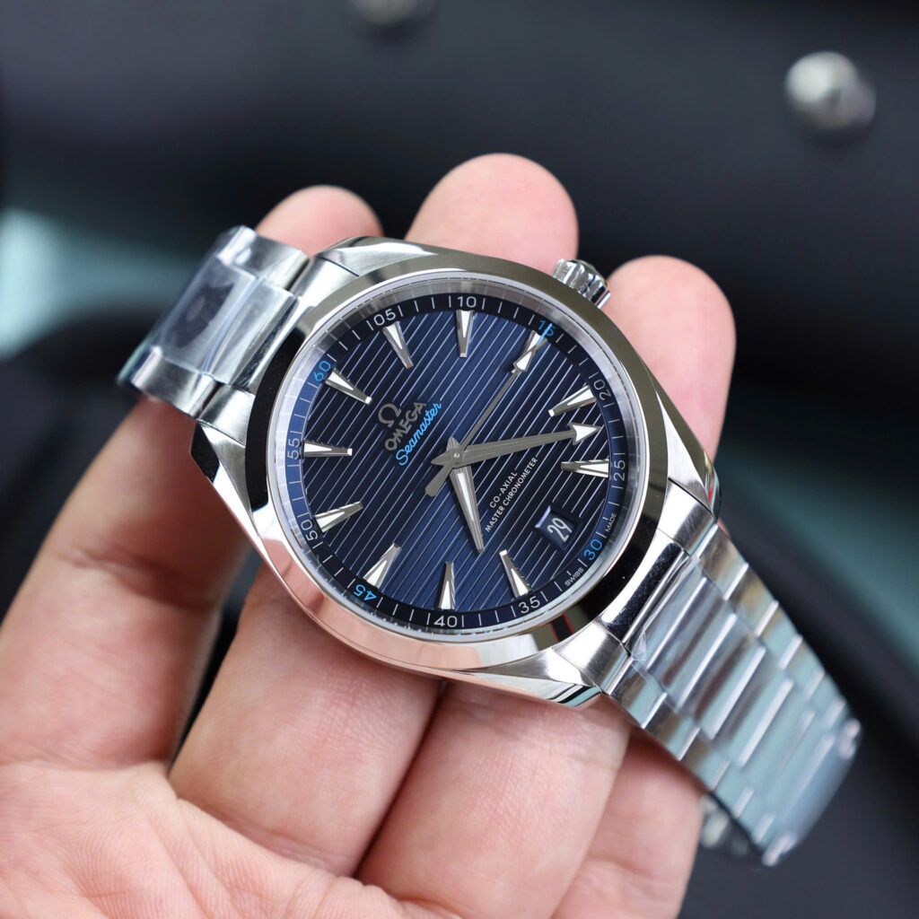 Omega Aqua Terra Rep 11 Cao Cấp Mặt Xanh Blue Dây Kim Loại Nhà Máy VS 41mm (2)