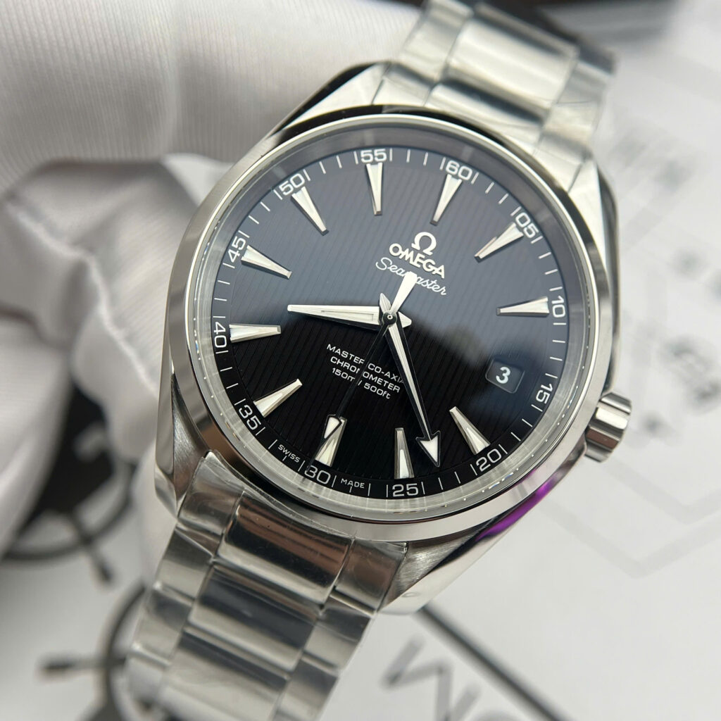 Omega Aqua Terra Replica 11 Mặt Đen Dây Kim Loại Nhà Máy VS 41mm (2)