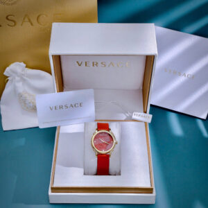 Đồng hồ Versace Safety nữ dây da đỏ máy quartz nhật like auth 34mm