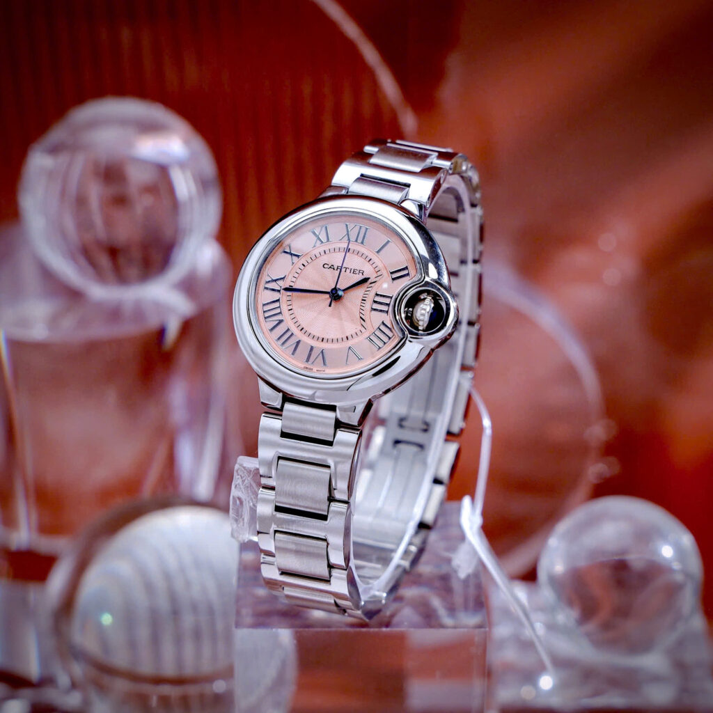 Đồng hồ Cartier Ballon Bleu Nữ Dây Kim Loại Mặt Hồng Fake 1:1 33mm