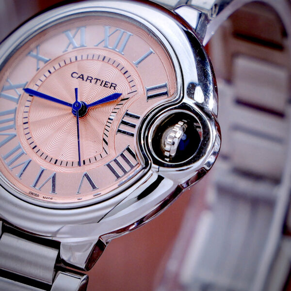 Đồng hồ Cartier Ballon Bleu Nữ Dây Kim Loại Mặt Hồng Fake 1:1 33mm