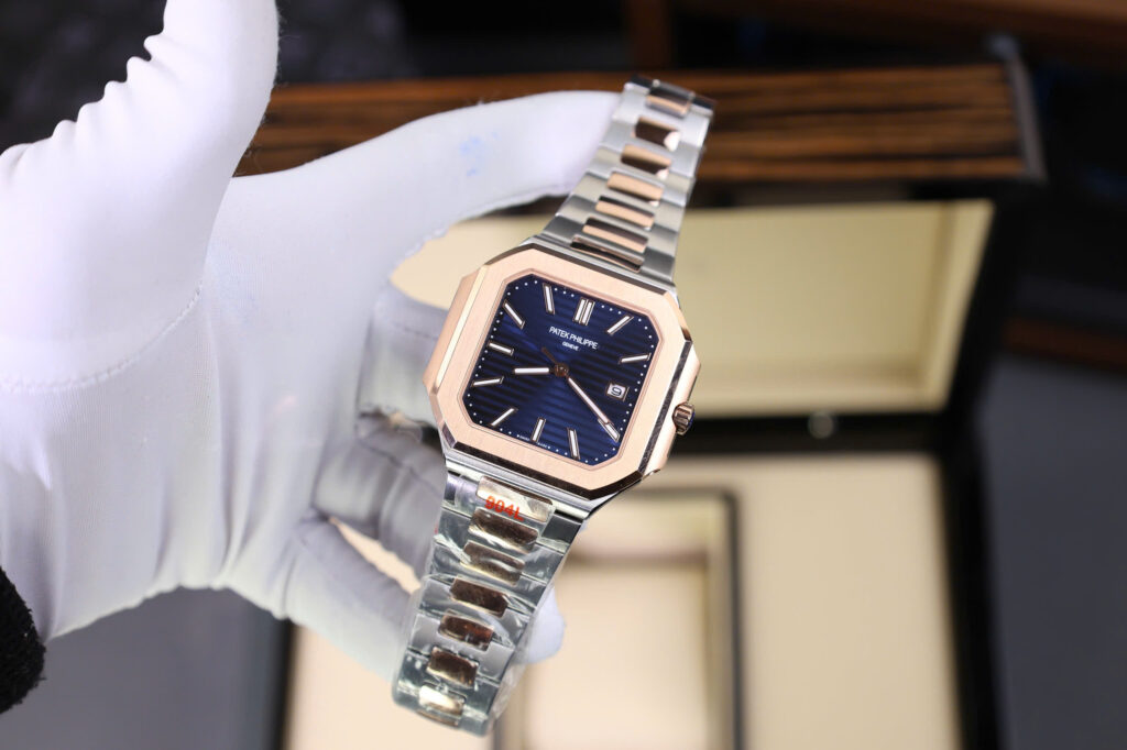 Đồng hồ Patek Philippe Replica 11 Cubitus 5821 mặt vuông màu xanh blue 45mm (2)