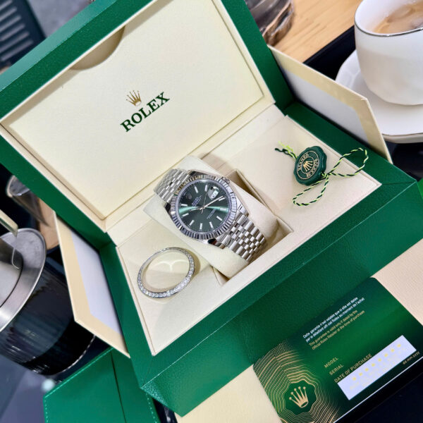 Đồng hồ Rolex DateJust 126334 Fake 11 mặt xanh lá cây nhà máy Clean 41mm (2)