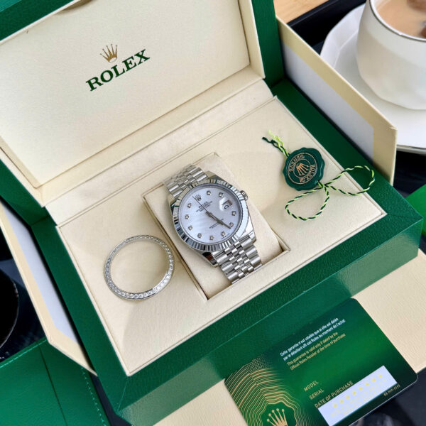 Đồng hồ Rolex DateJust Replica 11 mặt khảm xà cừ máy Clean 41mm (2)