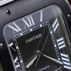 Đồng hồ Cartier Santos Rep 11 mặt xám viền gốm đen nhà máy BV 39 (2)