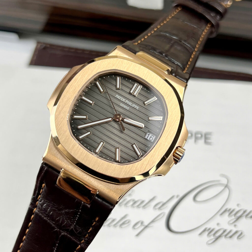 Đồng hồ Patek Philippe Nautilus 5711 Rep 11 mặt xám dây da nhà máy 3K 40mm (2)