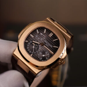 Đồng hồ Patek Philippe Replica 11 Nautilus 5712 mặt xám dây da chạy full chức năng PPF 40mm (2)