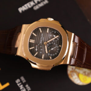 Đồng hồ Patek Philippe Replica 11 Nautilus 5712 mặt xám dây da chạy full chức năng PPF 40mm (2)