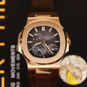 Đồng hồ Patek Philippe Replica 11 Nautilus 5712 mặt xám dây da chạy full chức năng PPF 40mm (2)