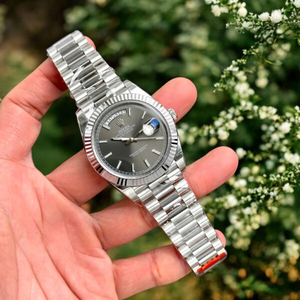 Đồng hồ Rolex Day-Date Fake Cao Cấp mặt xám máy cơ tự động Thuỵ Sỹ 40mm (3)