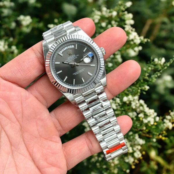 Đồng hồ Rolex Day-Date Fake Cao Cấp mặt xám máy cơ tự động Thuỵ Sỹ 40mm (3)