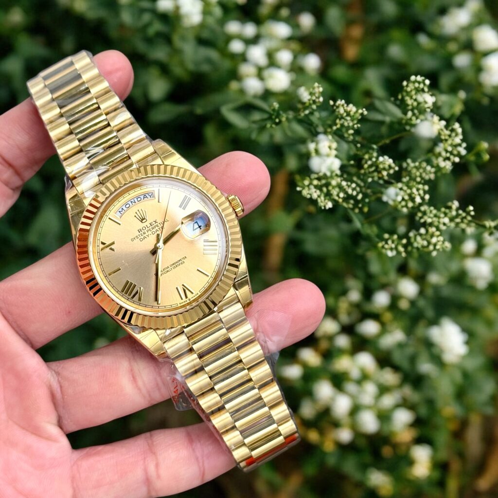 Đồng hồ Rolex Day-Date Super Fake 11 nam mặt vàng champagne 40mm (2)