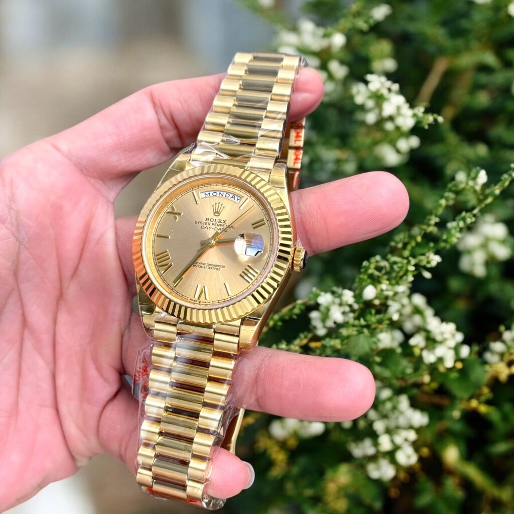 Đồng hồ Rolex Day-Date Super Fake 11 nam mặt vàng champagne 40mm (2)