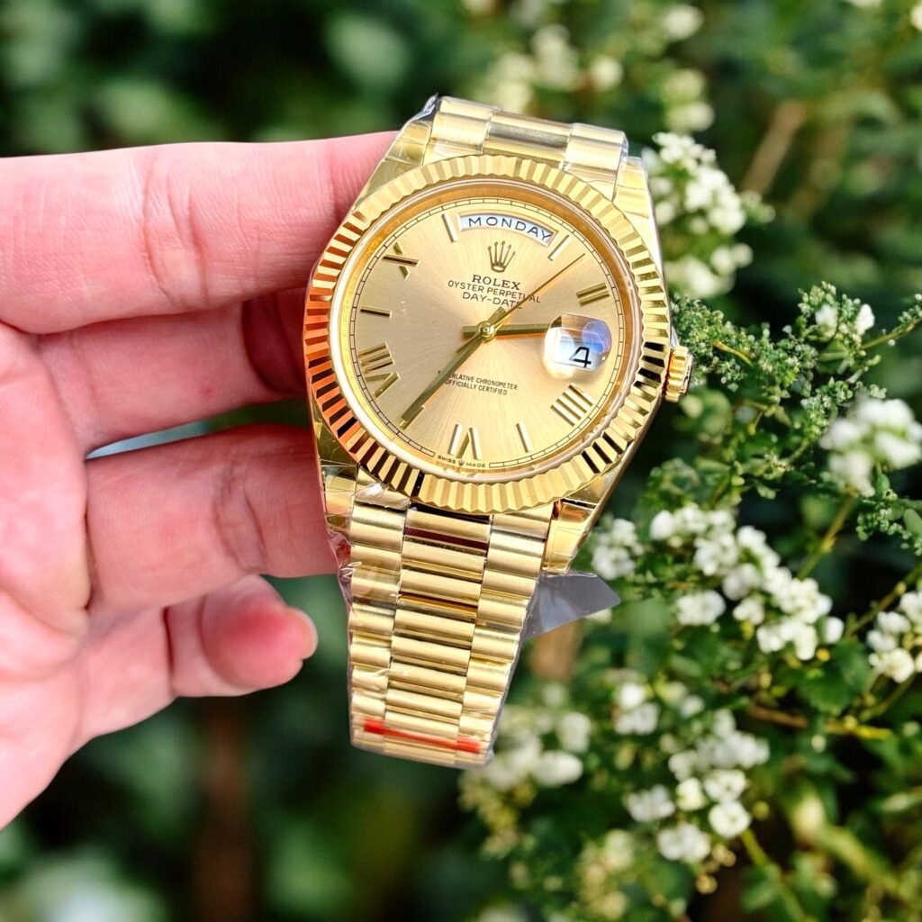 Đồng hồ Rolex Day-Date Super Fake 11 nam mặt vàng champagne 40mm (2)