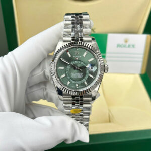 Đồng hồ Rolex Rep 11 Sky-Dweller 336934 mặt xanh lá cây dây jubilee ZF 42mm (2)