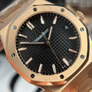 Đồng hồ Audemars Piguet Clone 11 Royal Oak 15500OR mặt đen dây kim loại APS 41mm (1)