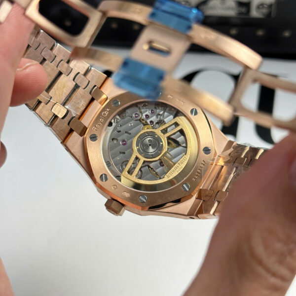 Đồng hồ Audemars Piguet Clone 11 Royal Oak 15500OR mặt đen dây kim loại APS 41mm (1)
