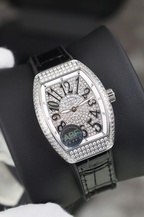 Đồng hồ Franck Muller V32 Replica 11 đính full kim cương moissanite 36mm (2)
