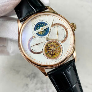 Đồng hồ Patek Philipe Geneve Moonphase dây da king gold fake 1:1 42mm