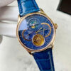 Đồng hồ Patek Philipe Geneve Moonphase dây da xanh blue fake 1:1 42mm